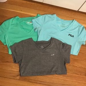 Champion and Fila dry fit shirts (3)